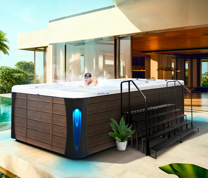 Calspas hot tub being used in a family setting - Bend